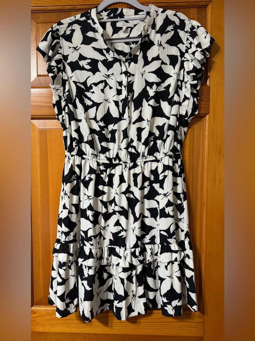 Joie Black and White Floral Print Dress